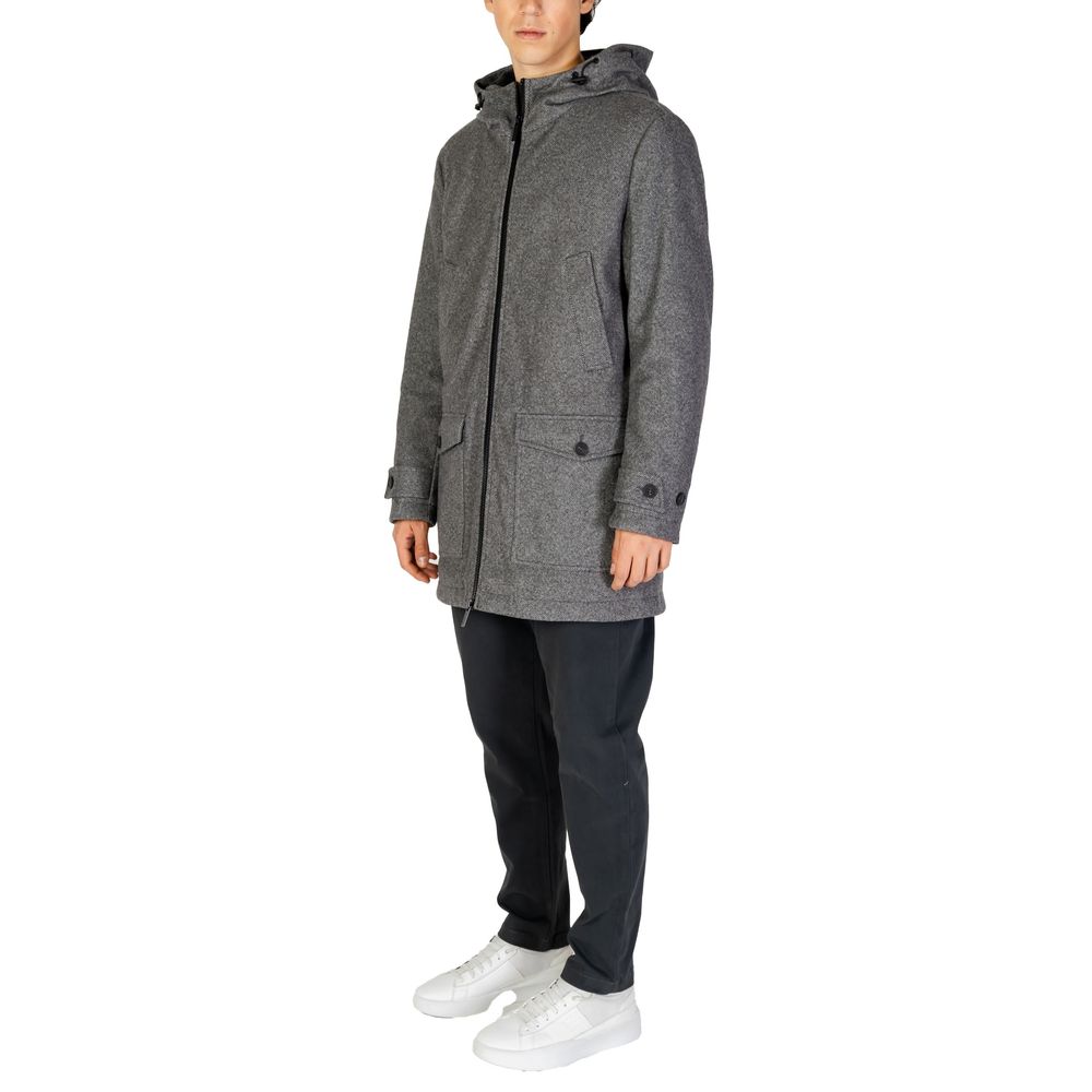 Manteau en polyester gris Hamaki-Ho