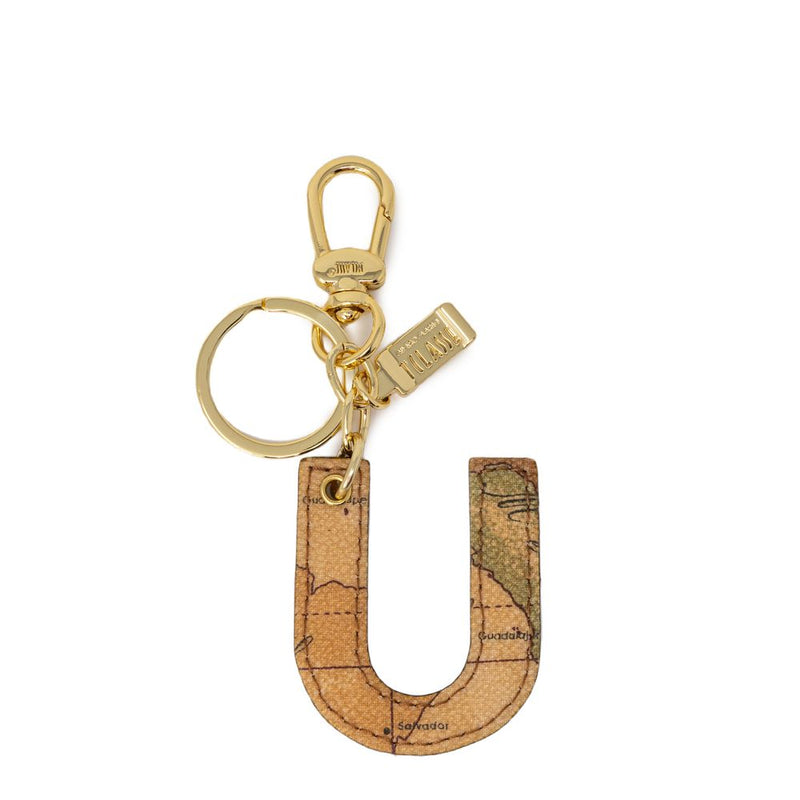 Alviero Martini Prima Classe Porte-Clés en Cuir Beige - Lettre U