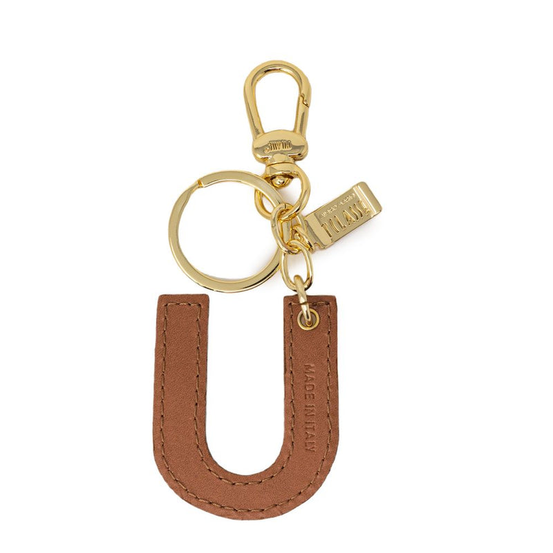 Alviero Martini Prima Classe Porte-Clés en Cuir Beige - Lettre U