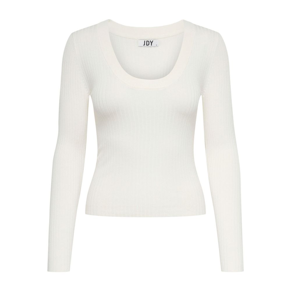 Jacqueline De Yong JDYPLUM YSLA L/S O-NECK Women's Top - White