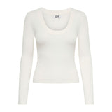 Jacqueline De Yong JDYPLUM YSLA L/S O-NECK Women's Top - White