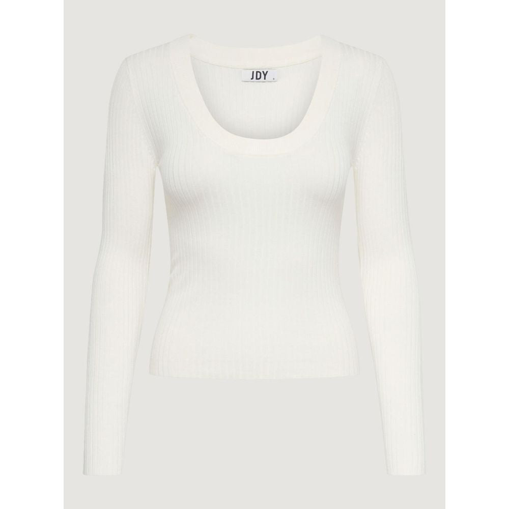 Jacqueline De Yong JDYPLUM YSLA L/S O-NECK Women's Top - White