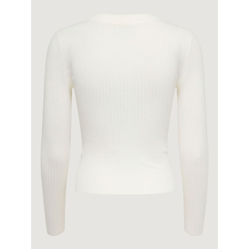 Jacqueline De Yong JDYPLUM YSLA L/S O-NECK Women's Top - White