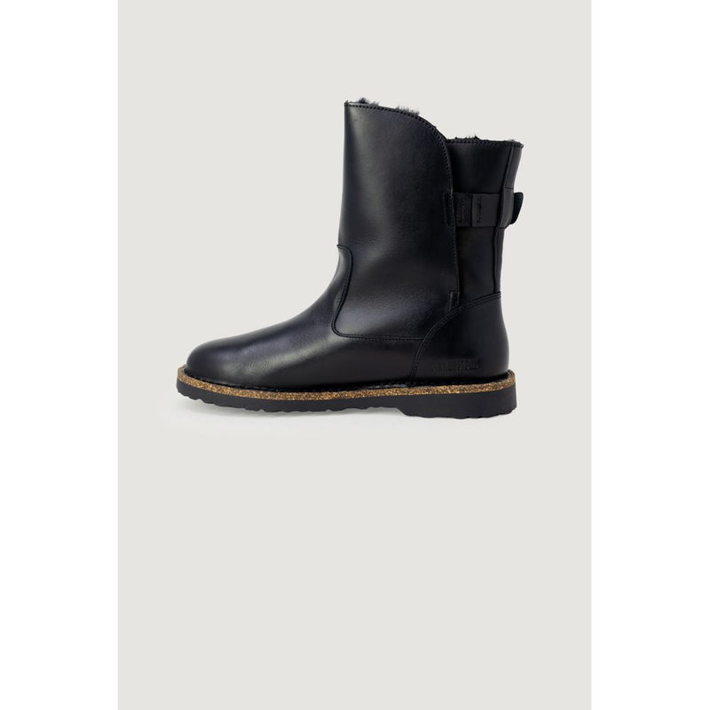 Birkenstock Uppsala Shearling Black Leather Ankle Boots