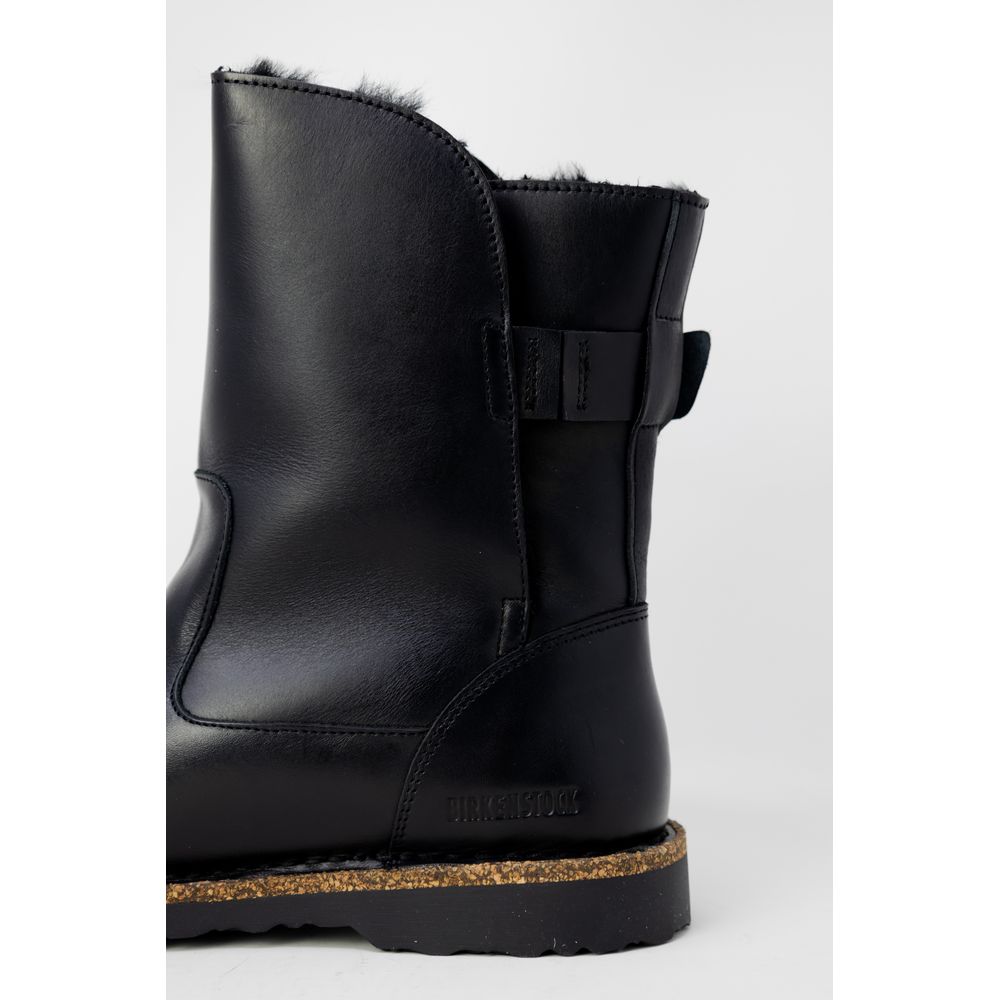 Birkenstock Uppsala Shearling Black Leather Ankle Boots
