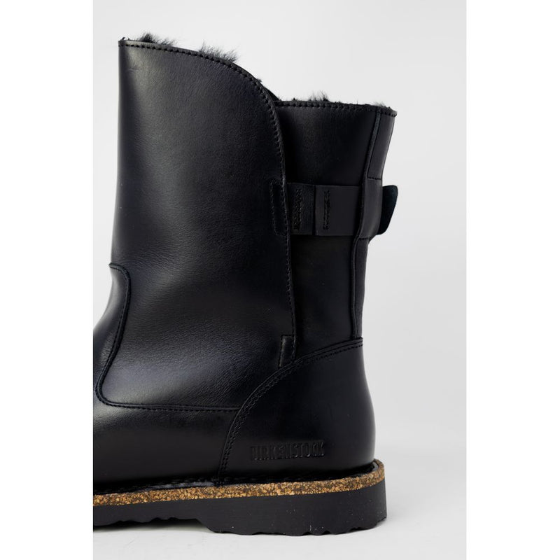 Birkenstock Uppsala Shearling Black Leather Ankle Boots