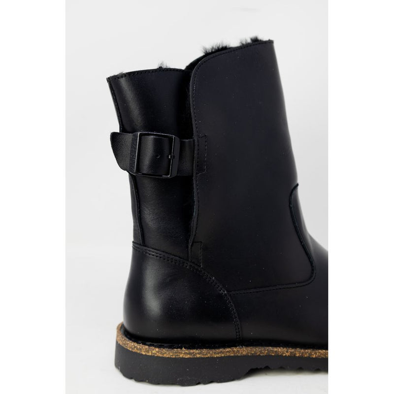 Birkenstock Uppsala Shearling Black Leather Ankle Boots