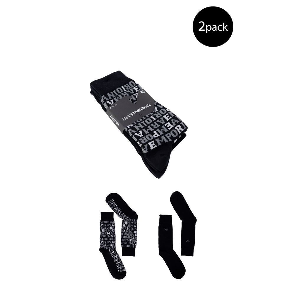Chaussette en coton noir Emporio Armani