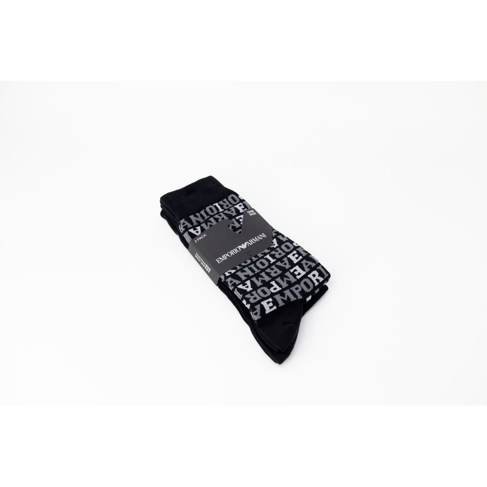 Chaussette en coton noir Emporio Armani