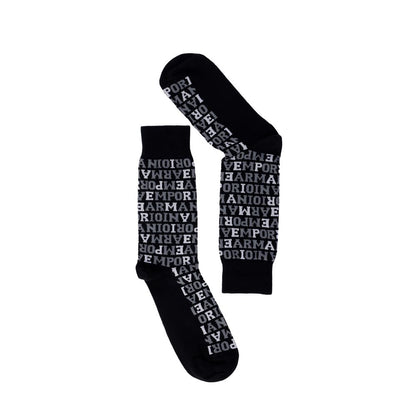 Chaussette en coton noir Emporio Armani