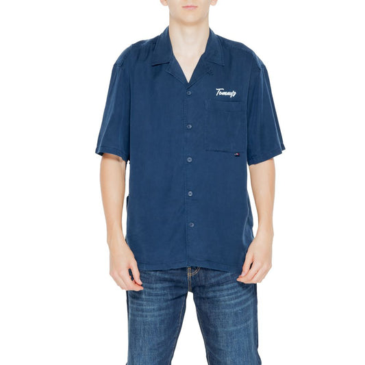 Tommy Hilfiger Jeans Lyocell T-shirt met korte mouwen, blauw