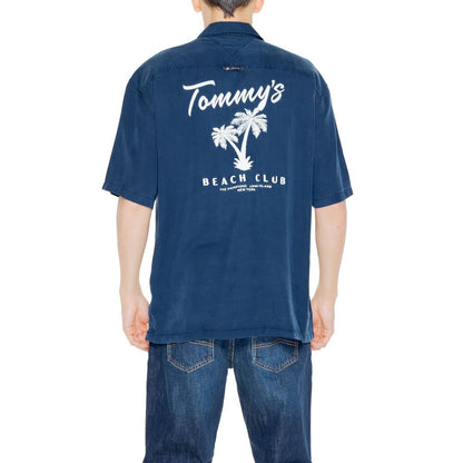 Tommy Hilfiger Jeans Lyocell T-shirt met korte mouwen, blauw