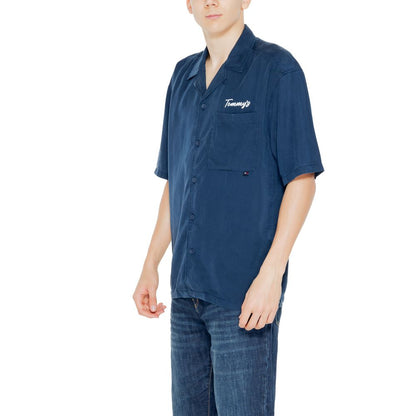 Tommy Hilfiger Jeans Lyocell T-shirt met korte mouwen, blauw