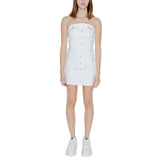 Robe courte Tommy Hilfiger Jeans en coton recyclé blanc