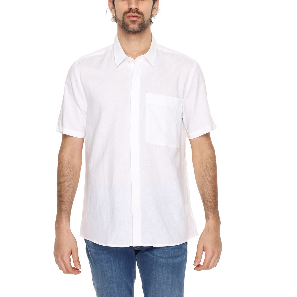 Antony Morato Chemise à Manches Courtes en Lin Blanc