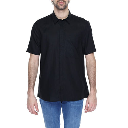 Antony Morato Zwarte Linnen Korte Mouw T-shirt