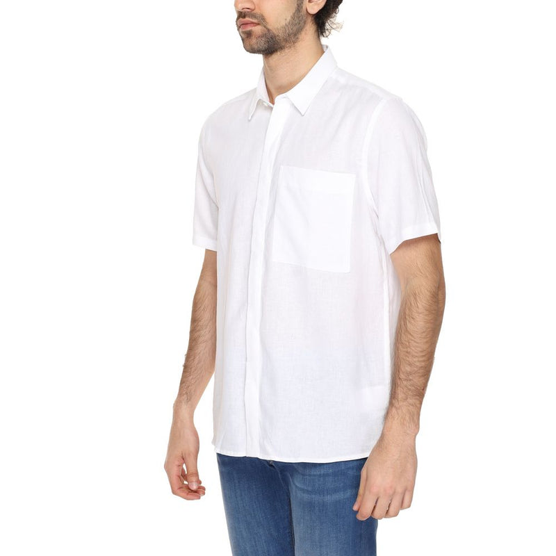 Antony Morato Chemise à Manches Courtes en Lin Blanc