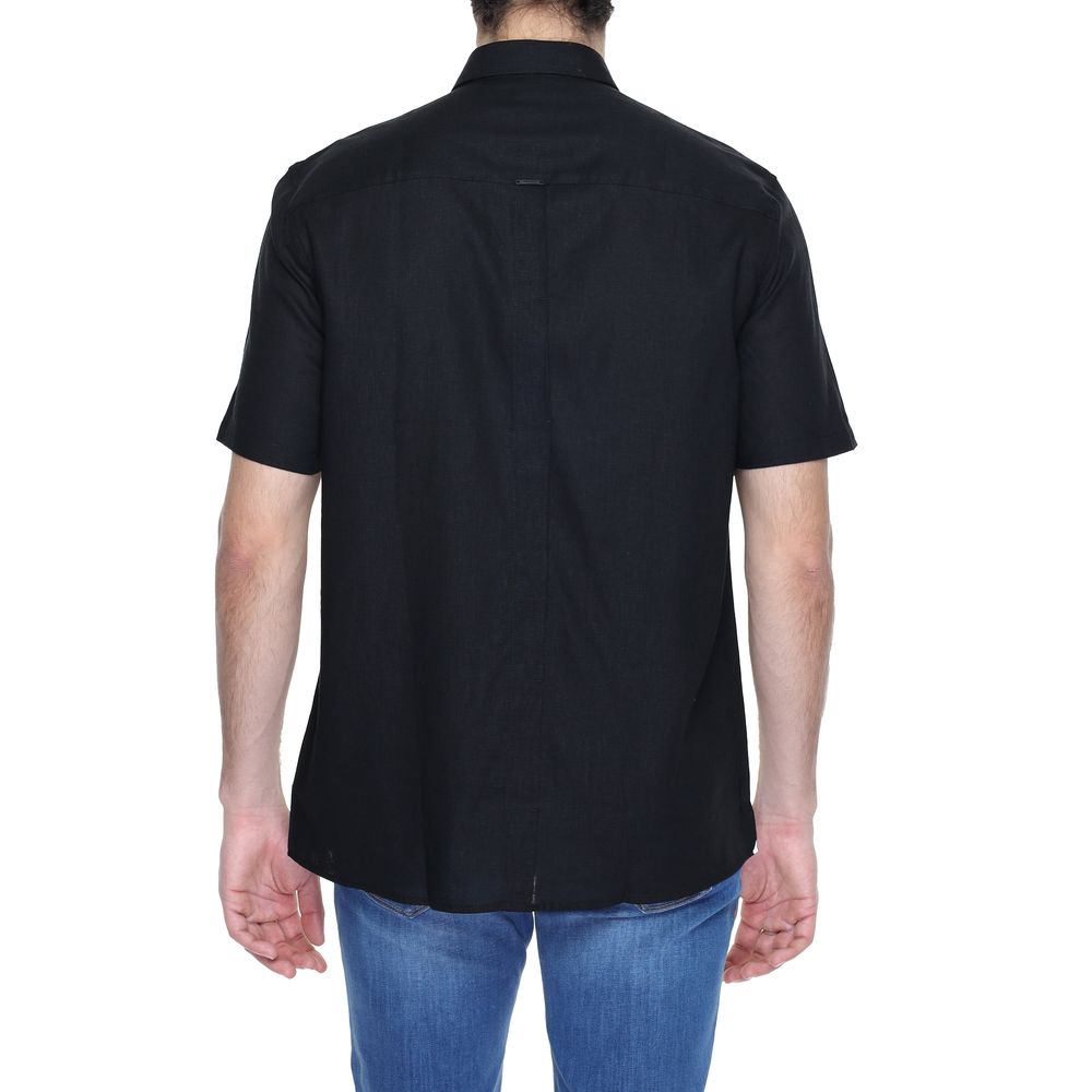 Short à manches courtes en lin noir Antony Morato