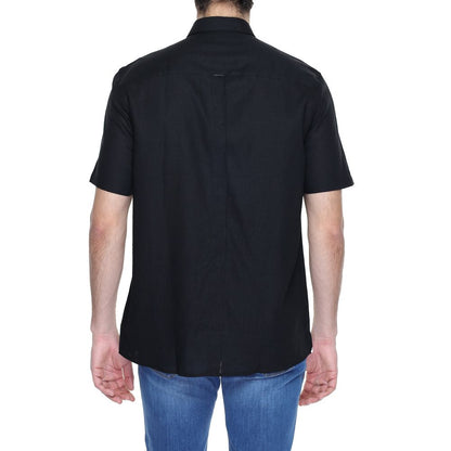 Antony Morato Zwarte Linnen Korte Mouw T-shirt