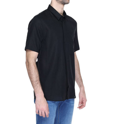 Antony Morato Zwarte Linnen Korte Mouw T-shirt
