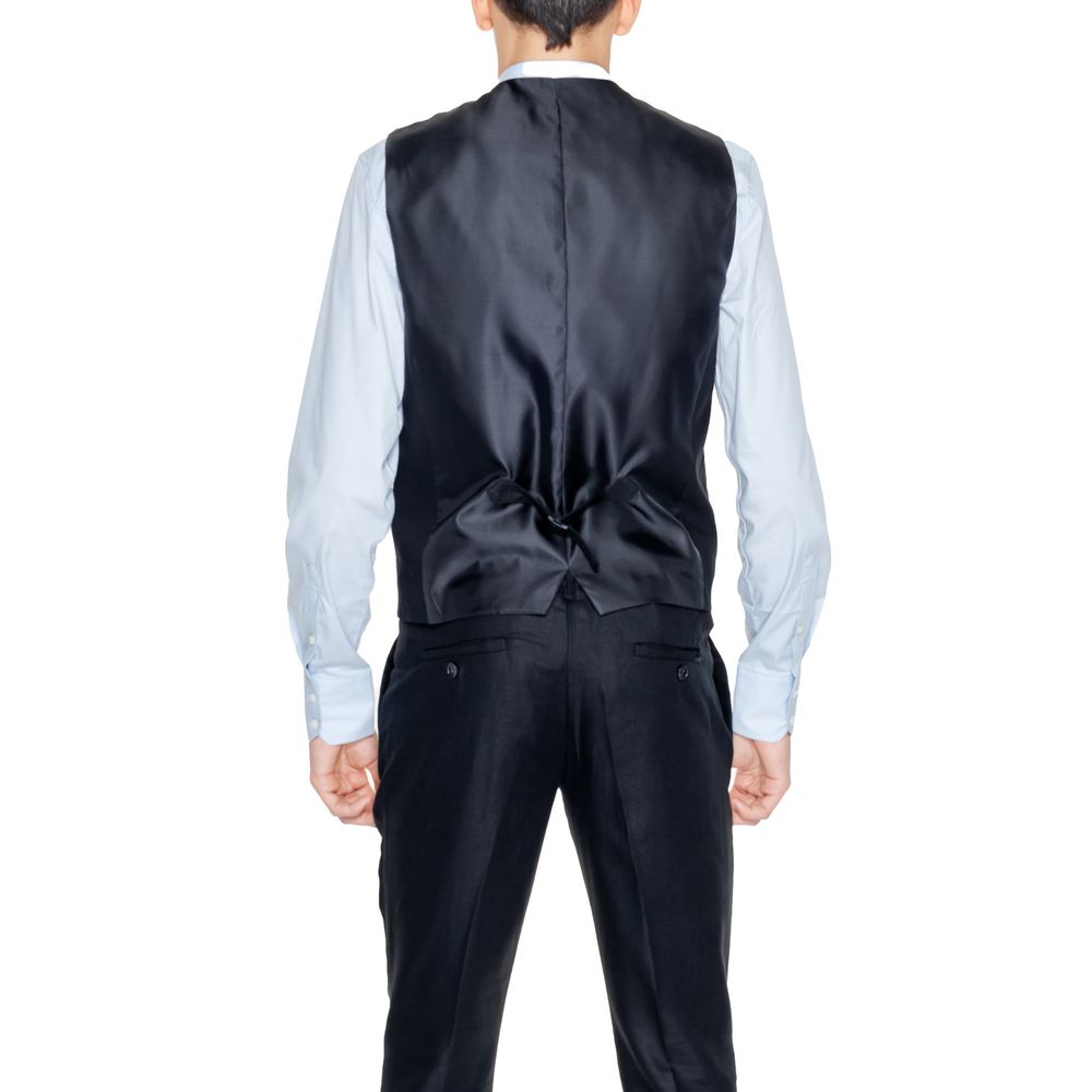 Antony Morato MMVE00094-FA800126 Gilet Noir en Lin - Slim Fit Élégant