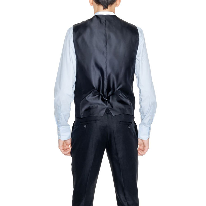 Antony Morato MMVE00094-FA800126 Gilet Noir en Lin - Slim Fit Élégant
