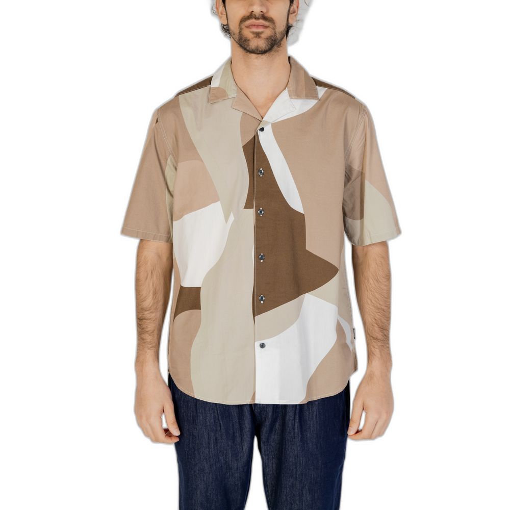 Short à manches courtes en coton marron Only &amp; Sons