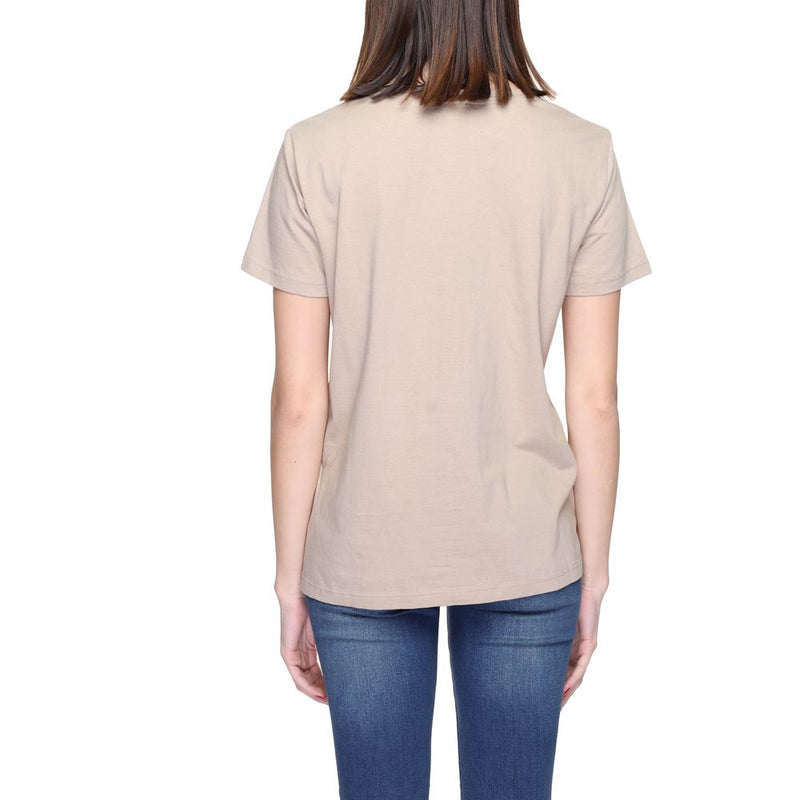 Blauer 24SBLDH02383 Beige Cotton T-Shirt for Women