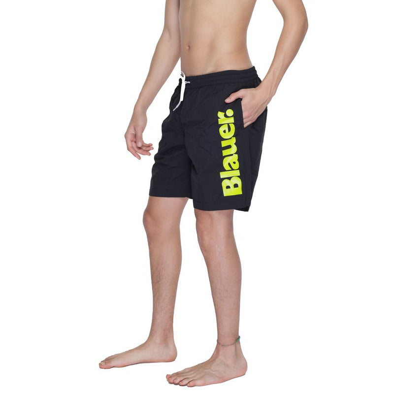 Blauer Black Polyamide Swim Short - Comfort and Style for Summer