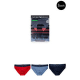 Emporio Armani Underwear Blue Cotton Briefs for Men - Model 111734 4R726