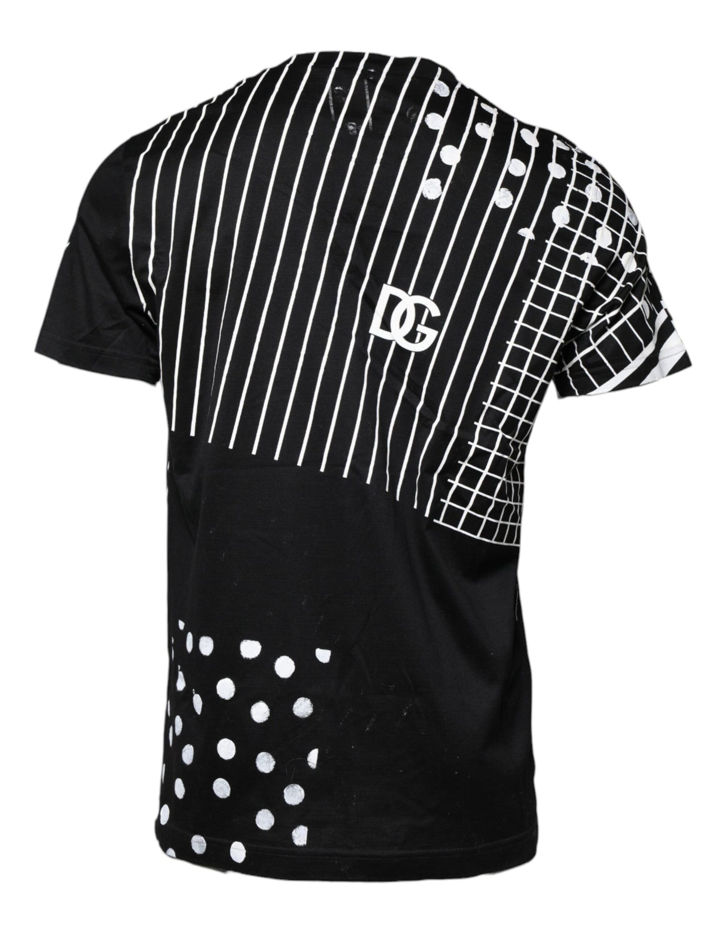 T-shirt en coton noir à pois et col rond de Dolce &amp; Gabbana