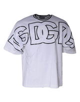 T-shirt à col rond blanc avec imprimé du logo Dolce &amp; Gabbana