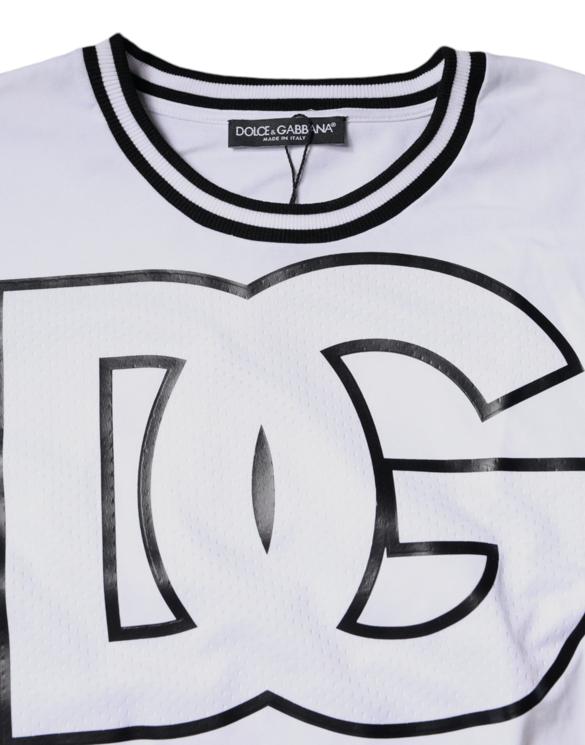 T-shirt à col rond blanc avec imprimé du logo Dolce &amp; Gabbana