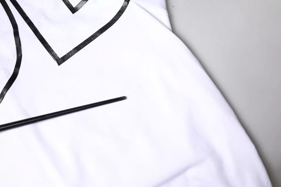 T-shirt à col rond blanc avec imprimé du logo Dolce &amp; Gabbana