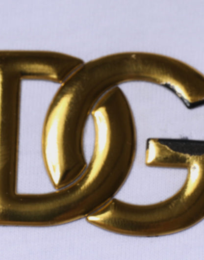 Dolce &amp; Gabbana wit logo katoenen T-shirt met V-hals en korte mouwen
