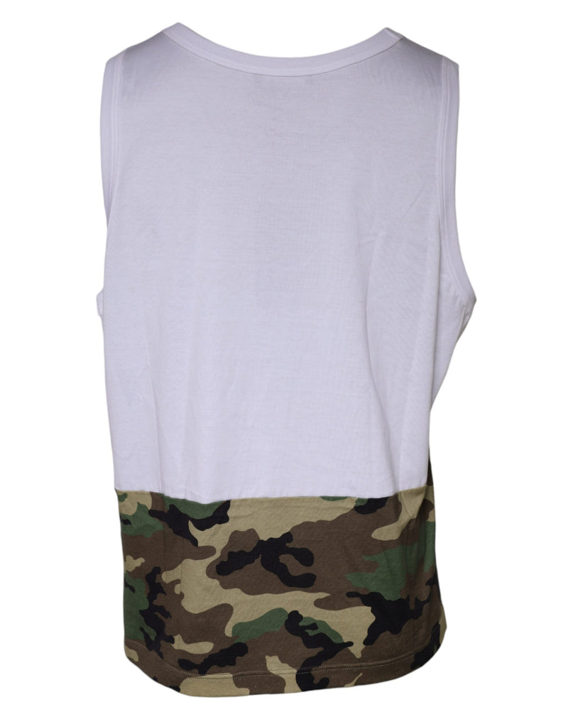 Dolce &amp; Gabbana wit camouflage tanktop/mouwenloos T-shirt
