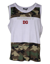 T-shirt blanc à motif camouflage sans manches de Dolce &amp; Gabbana