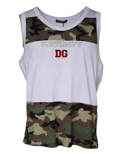 Dolce &amp; Gabbana wit camouflage tanktop/mouwenloos T-shirt