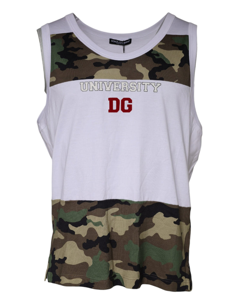 Dolce &amp; Gabbana wit camouflage tanktop/mouwenloos T-shirt