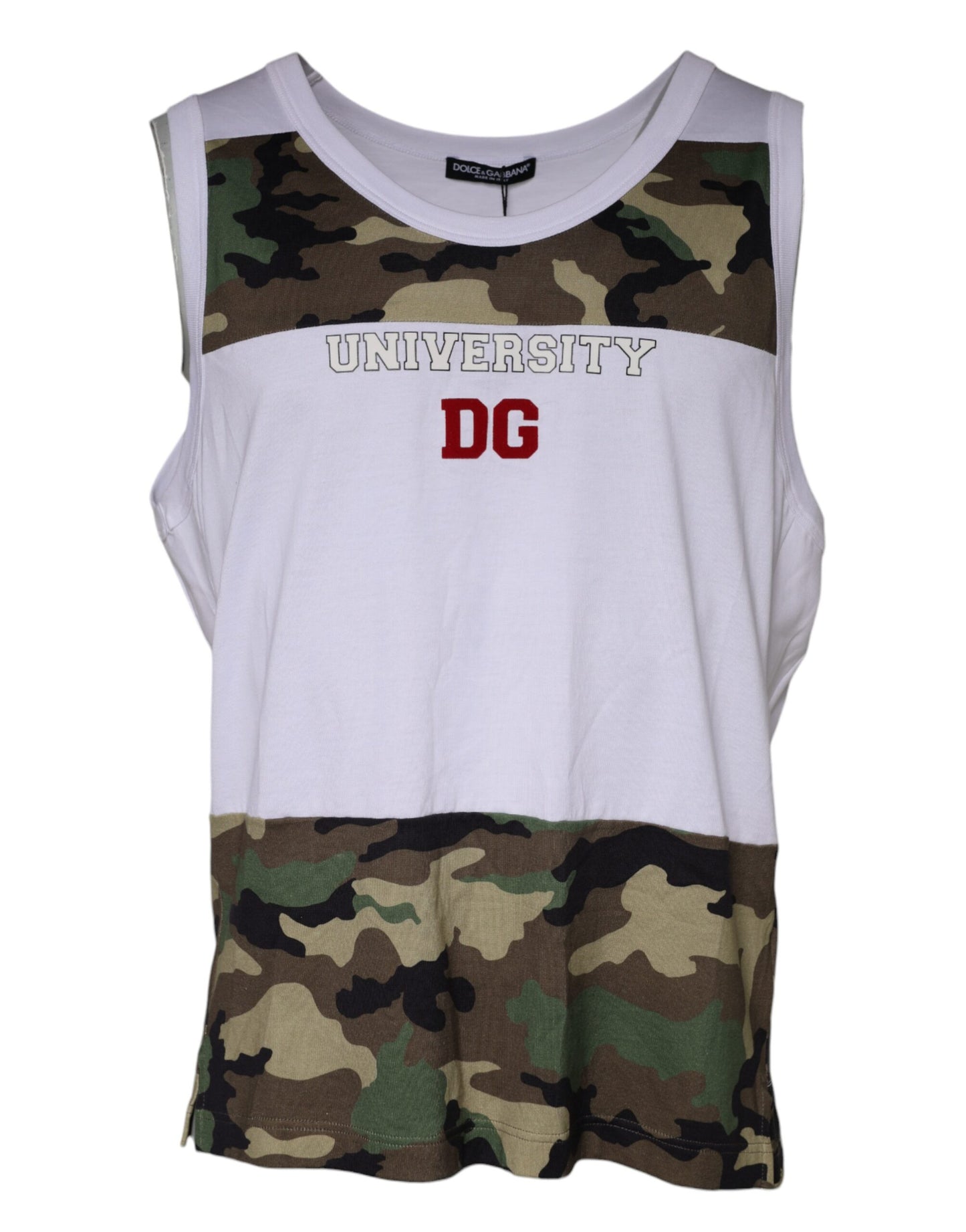 Dolce &amp; Gabbana wit camouflage tanktop/mouwenloos T-shirt