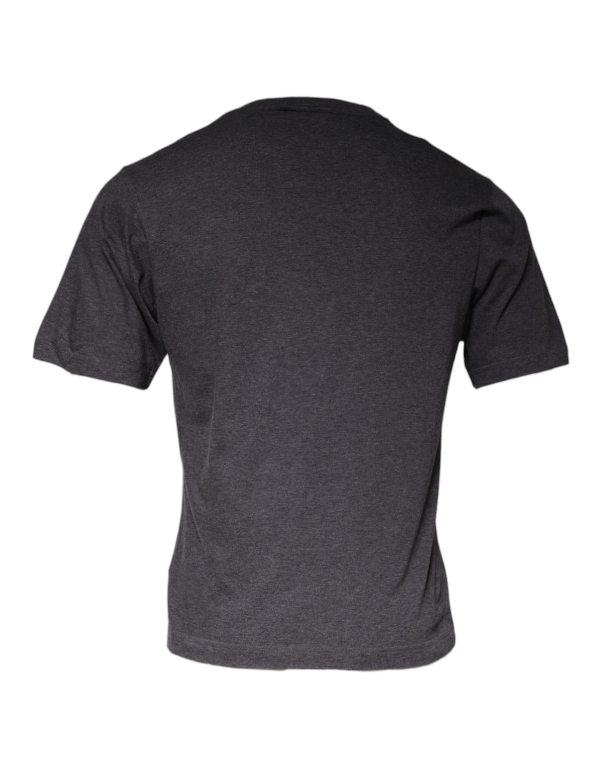 T-shirt en coton à col rond avec patch logo gris de Dolce &amp; Gabbana