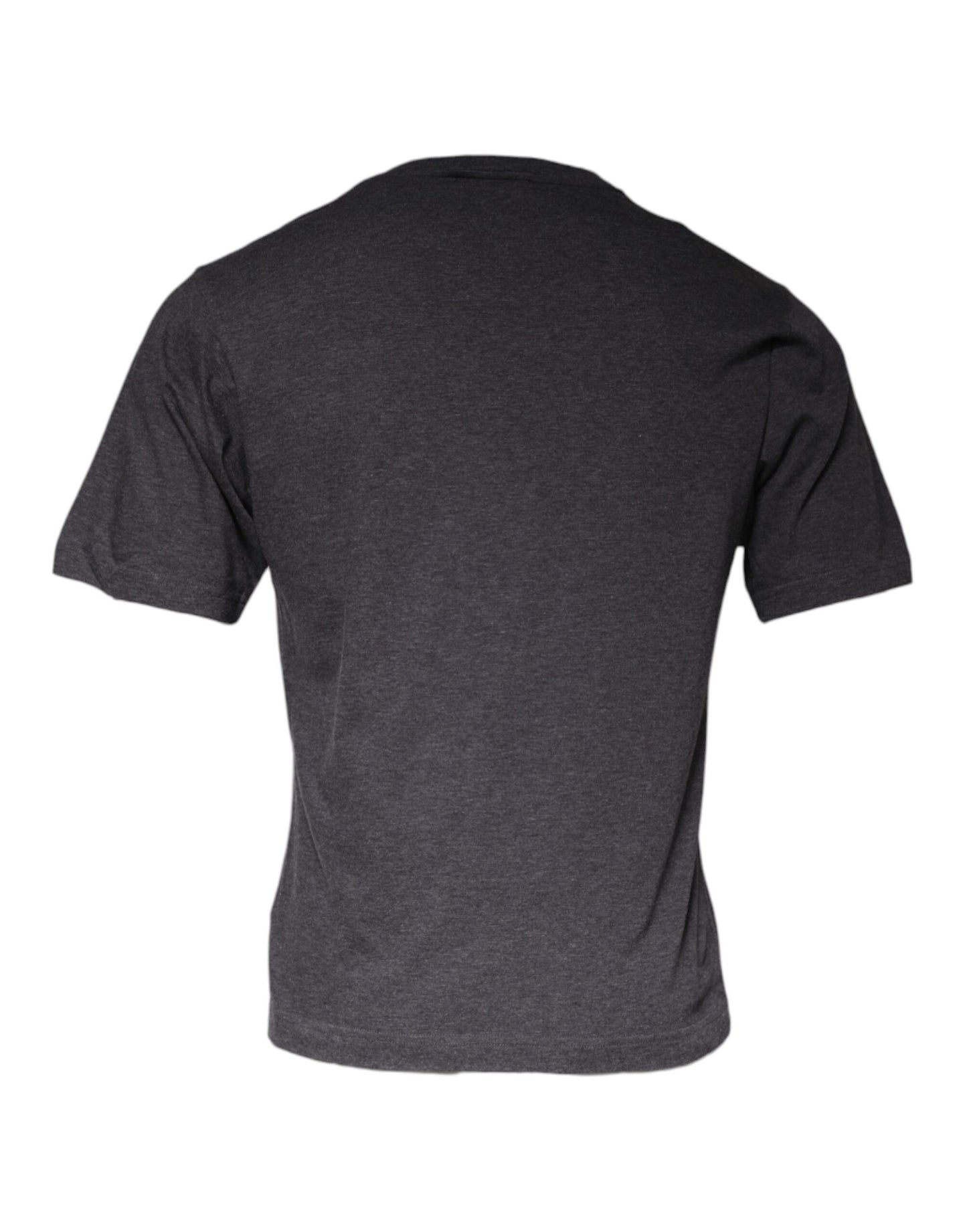 T-shirt en coton à col rond avec patch logo gris de Dolce &amp; Gabbana
