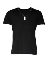 T-shirt noir en coton Dolce &amp; Gabbana orné de colliers
