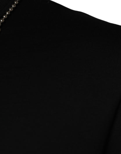 Dolce &amp; Gabbana zwart katoenen T-shirt met ketting en versieringen
