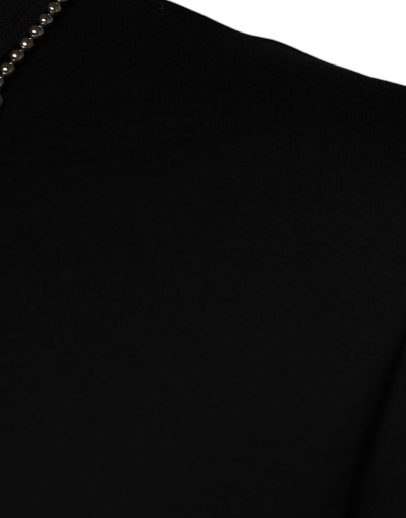 Dolce &amp; Gabbana zwart katoenen T-shirt met ketting en versieringen