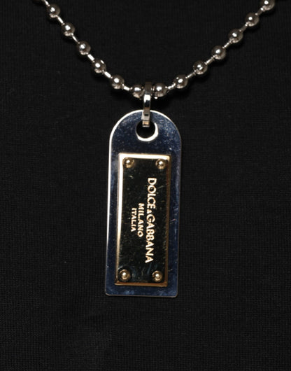 Dolce &amp; Gabbana zwart katoenen T-shirt met ketting en versieringen