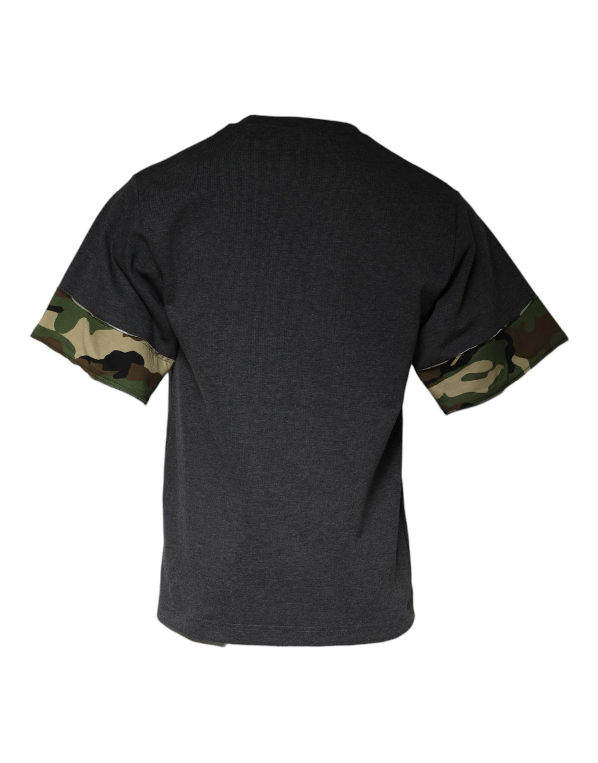 T-shirt à col rond gris foncé à motif camouflage de Dolce &amp; Gabbana