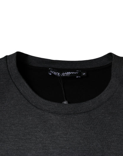 Dolce &amp; Gabbana donkergrijs camouflage T-shirt met ronde hals