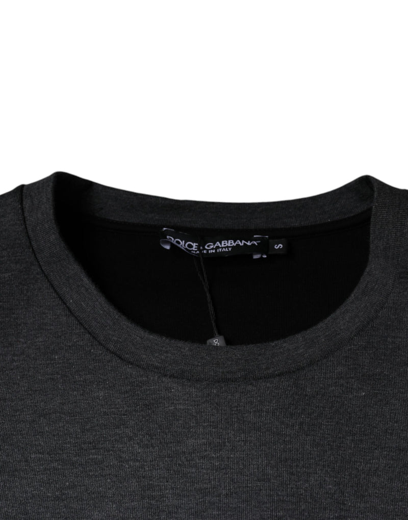 Dolce &amp; Gabbana donkergrijs camouflage T-shirt met ronde hals