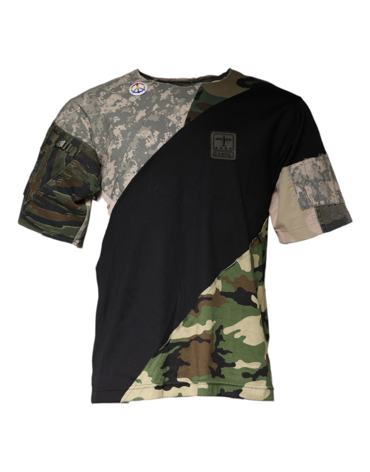 T-shirt à col rond en coton multicolore à motif camouflage de Dolce &amp; Gabbana